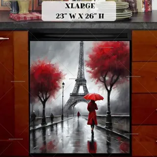 Preview of Walking in the Rain in Paris magnet in Extra Large size.