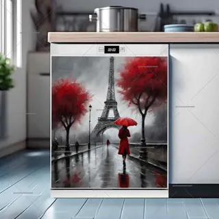 Preview of Walking in the Rain in Paris magnet.