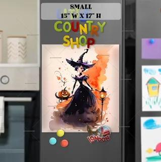 Preview of Pretty Halloween Witch magnet in Small size.