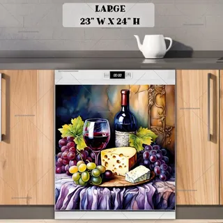 Preview of Cheese, Grape and Wine magnet in Large size.