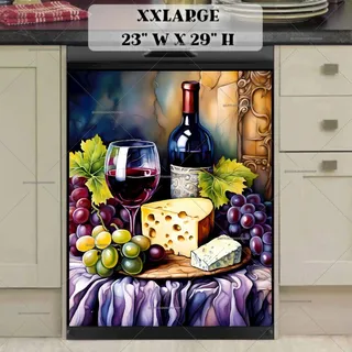 Preview of Cheese, Grape and Wine magnet in XX Large size.