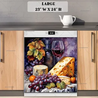 Preview of Pretty Still Life Wine Design magnet in Large size.