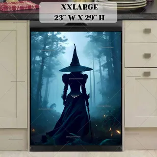 Preview of Halloween Witch in the Foggy Woods magnet in XX Large size.