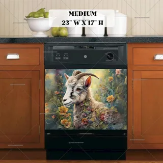 Preview of Pretty Goat in the Meadow magnet in Medium size.