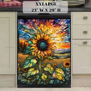 Preview of Stained Glass Sunflower Meadow magnet in XX Large size.