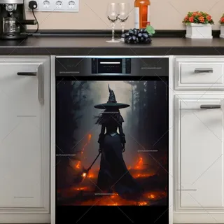 Preview of Halloween Night Witch magnet.