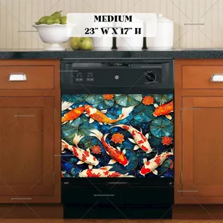 Preview of Beautiful Koi Fish in the Pond magnet in Medium size.