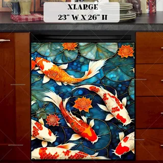 Preview of Beautiful Koi Fish in the Pond magnet in Extra Large size.