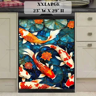 Preview of Beautiful Koi Fish in the Pond magnet in XX Large size.