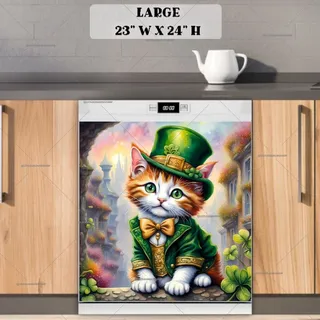 Preview of St. Patrick’s Day Irish Kitten magnet in Large size.