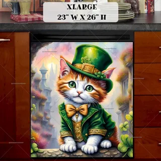 Preview of St. Patrick’s Day Irish Kitten magnet in Extra Large size.