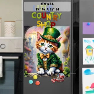 Preview of St. Patrick’s Day Irish Kitten magnet in Small size.