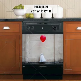 Preview of Little Ghost with a Balloon magnet in Medium size.