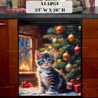 Preview of First Kitten’s Christmas magnet in Extra Large size.