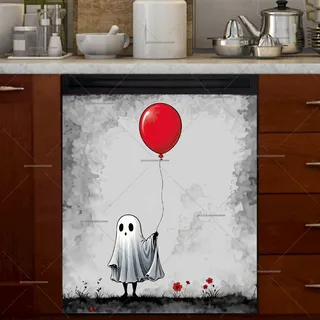 Preview of Little Ghost with a Red Balloon magnet.