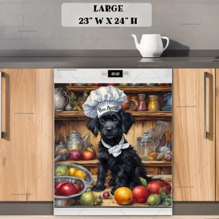 Preview of Puppy Chef in the Kitchen magnet in Large size.