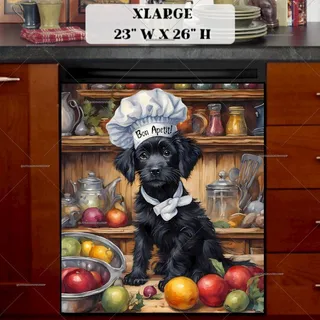 Preview of Puppy Chef in the Kitchen magnet in Extra Large size.