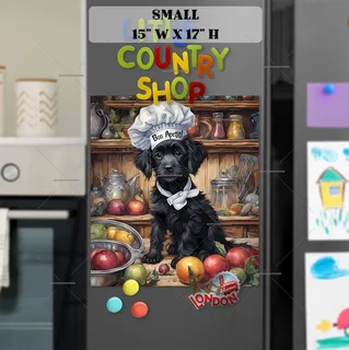 Preview of Puppy Chef in the Kitchen magnet in Small size.