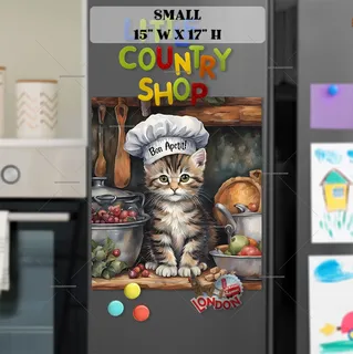 Preview of Kitten Chef in the Kitchen magnet in Small size.