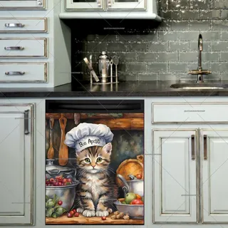 Preview of Kitten Chef in the Kitchen magnet.