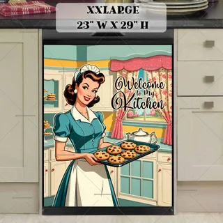 Preview of Cute Retro Housewife with Cookies magnet in XX Large size.