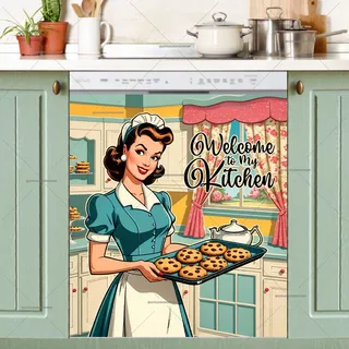 Preview of Cute Retro Housewife with Cookies magnet.