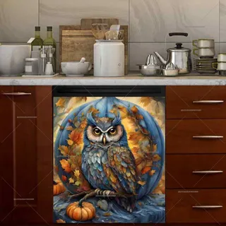 Preview of Owl and the Large Blue Pumpkin magnet.