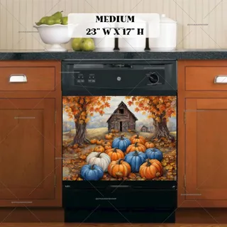 Preview of Barn and Colorful Pumpkins magnet in Medium size.