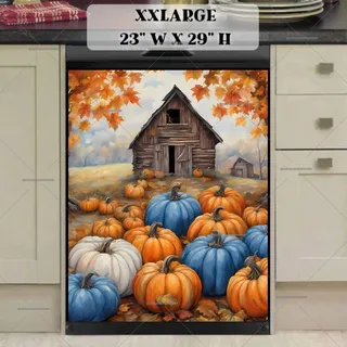 Preview of Barn and Colorful Pumpkins magnet in XX Large size.