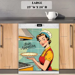 Preview of Retro Housewife with a Pie magnet in Large size.