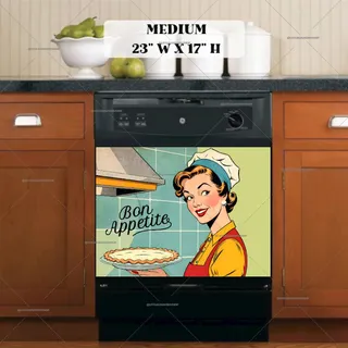 Preview of Retro Housewife with a Pie magnet in Medium size.