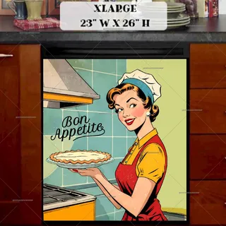 Preview of Retro Housewife with a Pie magnet in Extra Large size.