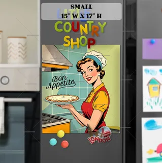 Preview of Retro Housewife with a Pie magnet in Small size.