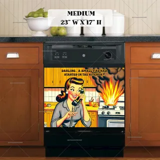 Preview of Funny Retro Housewife magnet in Medium size.