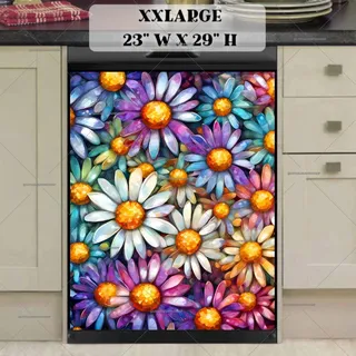 Preview of Beautiful Mosaic Daisies magnet in XX Large size.