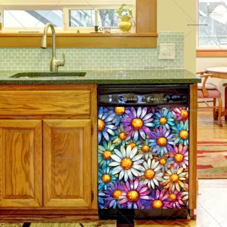 Preview of Beautiful Mosaic Daisies magnet.