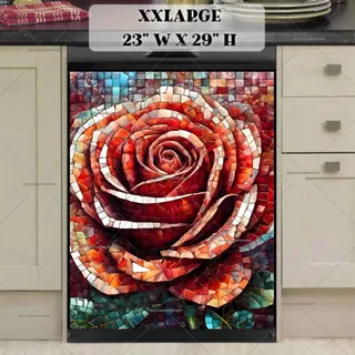 Preview of Beautiful Mosaic Rose magnet in XX Large size.