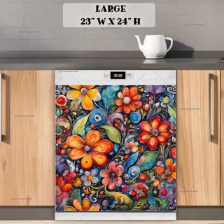 Preview of Lovely Colorful Flowers magnet in Large size.