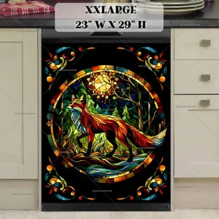 Preview of Stained Glass Forest Fox magnet in XX Large size.