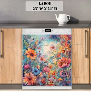 Preview of Lovely Pastel Color Flowers magnet in Large size.