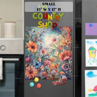 Preview of Lovely Pastel Color Flowers magnet in Small size.