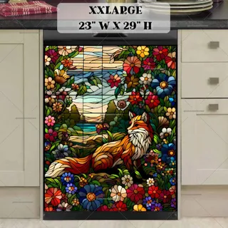 Preview of Stained Glass Fox in the Woods magnet in XX Large size.