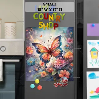 Preview of Beautiful Butterfly and Wildflowers magnet in Small size.