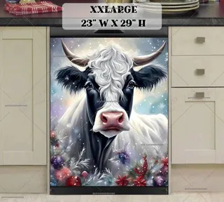 Preview of Pretty Christmas Cow magnet in XX Large size.