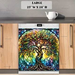 Preview of Stained Glass Willow Tree magnet in Large size.