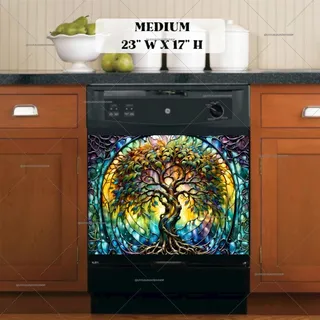 Preview of Stained Glass Willow Tree magnet in Medium size.