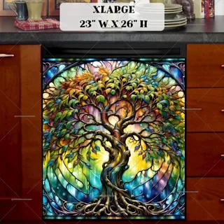 Preview of Stained Glass Willow Tree magnet in Extra Large size.