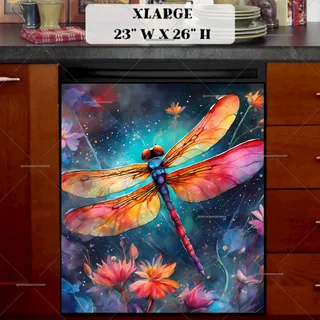 Preview of Abstract Flying Dragonfly magnet in Extra Large size.