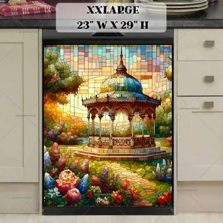 Preview of Stained Glass Gazebo in the Park magnet in XX Large size.