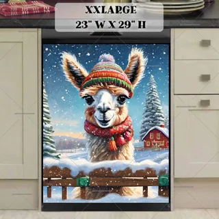 Preview of Cute Christmas Llama magnet in XX Large size.